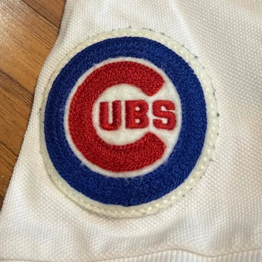 Polo Ralph Lauren Chicago Cubs Polo Bear Shirt Mens XL White Pique Baseball Polo